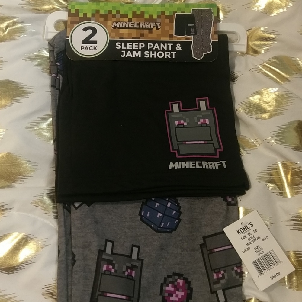 Boys Minecraft pajama pants&short set